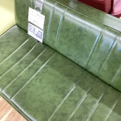 niko and ... FURNITURE & SUP 2人掛けソファー 2人掛け使用感・小ヤブレ有合皮　グリーンの画像