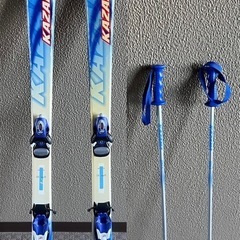 子供用スキー板　KAZAMA 130cm ストックセット