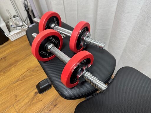IROTEC ダンベル 60kgセット(ラバー) +追加シャフト2本 トレーニングベンチ