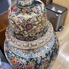 大壺 薩摩焼美人図 沈香壺 高 約133cmの画像