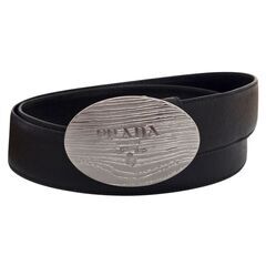 【市川買取】PRADA プラダ ロゴ バックル サフィアーノ ベ...