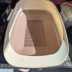 （中古）デオトイレ 猫用  ハーフカバー ナチュラルアイボリーの画像