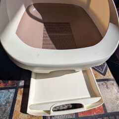 （中古）デオトイレ 猫用  ハーフカバー ナチュラルアイボリーの画像