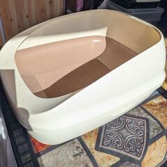 （中古）デオトイレ 猫用  ハーフカバー ナチュラルアイボリーの画像