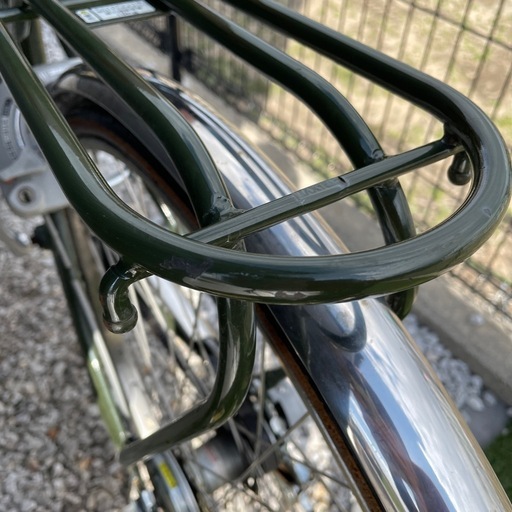 ブリヂストン　ベルト式　27インチ自転車　通学　モスグリーン　