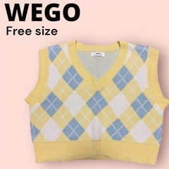 WEGO アーガイル柄 ニットベスト フリーサイズ