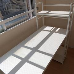 【お取引者様決定済み】ホワイト 棚付きデスクの画像