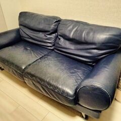 ACTUS　2.5人掛けソファ　DIVANO レザー　ブルー