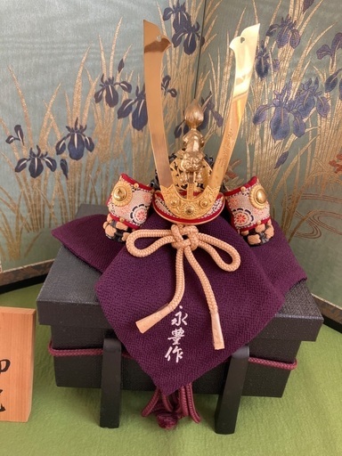 五月人形　兜　永豊作　屏風