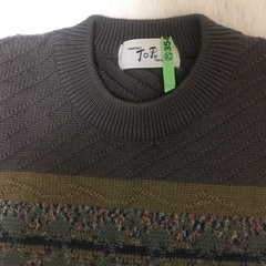 mountain TOP 幾何学模様ニット L 日本製　古着　ヴィンテージ　セーターの画像