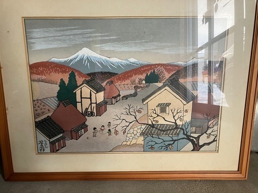 谷内六郎なわとび木版画