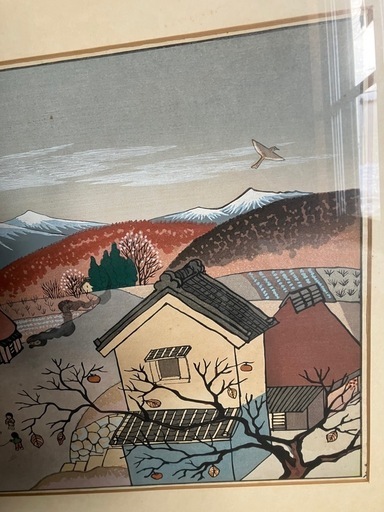 谷内六郎なわとび木版画