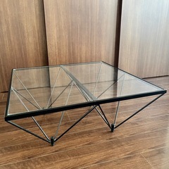 センターテーブル ガラス天板 80cm幅 ガラステーブル リビング テーブル 強化ガラス デザイン性 中板 魅せる おしゃれ
