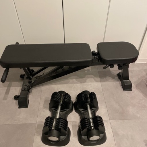 可変式ダンベル片方max20kg ベンチセット