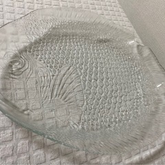【ヴィンテージ】 Arcoroc　クリスタル製魚形プレート