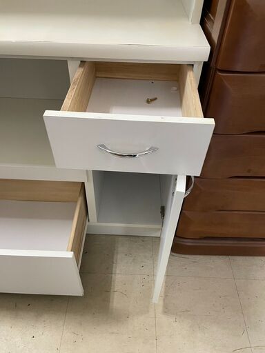 リサイクルショップどりーむ荒田店 No733 レンジボード キッチン収納 高めの作りで容量
