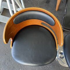 カウンターチェア　No.1259　ハイチェア　ブラック/ウッド　【リサイクルショップどりーむ荒田店】の画像