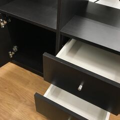 ☆ジモティ割あり☆ ボックスシェルフ木製シンプル ダークブラウン H77×W147×D39 クリーニング済み KJ8250 (リユースのサカイ)  春日部の収納家具《棚、シェルフ》の中古あげます・譲ります｜ジモティーで不用品の処分