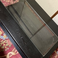 美品　黒のローテーブル ガラス天板　キャスター付 の画像