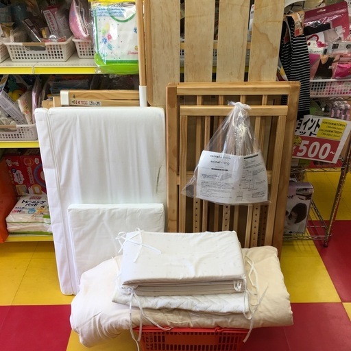 yamatoya 大和屋 そいねーる＋ロング ベビーベッド 専用敷きマット付  ※マットは使用感あり  2018年製
