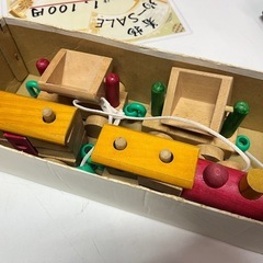 ニチガン ブロックトレイン 木のおもちゃ 積み木もできる楽しい四両編成 1021 少し破損あり 中古品 ③の画像