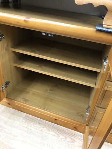 ☆ジモティ割あり☆ 入江木工 レンジボード 黒 H202×D48×W116.7 クリーニング済み TJ8394 - 食器棚、キッチン収納
