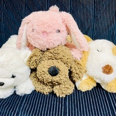 ニトリ　クタクタぬいぐるみ　4匹　犬　うさぎ　くまの画像