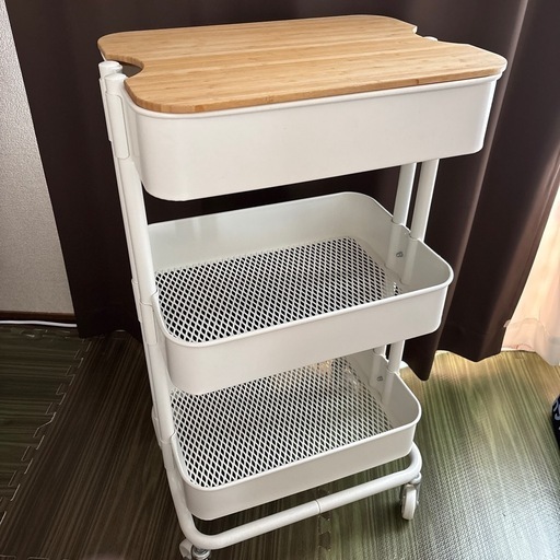 オフィスワゴン イケア IKEA NISSAFORS ニッサフォース 3段ワゴン 小物入れ付 ブラック ラック 収納ワゴン キッチン サロン  KK15529 中古オフィス家具 : 15529 : ビックリユース Yahoo!店 - 通販 - Yahoo!ショッピング