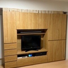 ニトリ壁面収納型テレビ台（ポルテ ライトブラウン）