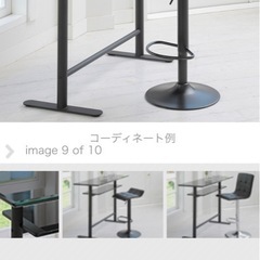 カウンターテーブル、バーチェア2つの画像