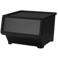 IKEA フィッラ 黒 収納ボックス 3個の画像