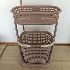 2段洗濯かご（ランドリーラック・ランドリーバスケット）