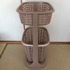 2段洗濯かご（ランドリーラック・ランドリーバスケット）の画像