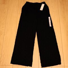 新品】GU　ランダムシャーリング　ストレートパンツ　サイズS