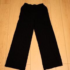 新品】GU　ランダムシャーリング　ストレートパンツ　サイズSの画像