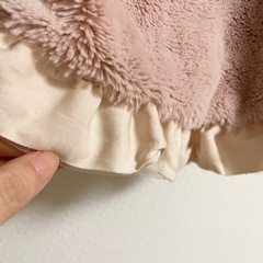 ☆petit main☆プティマイン　リボン付きフェイクファーポンチョの画像