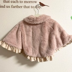 ☆petit main☆プティマイン　リボン付きフェイクファーポンチョの画像