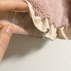 ☆petit main☆プティマイン　リボン付きフェイクファーポンチョの画像