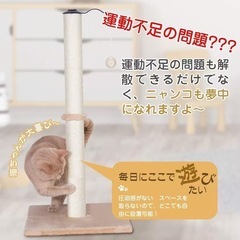 猫用爪とぎポール 84cm ボール付き ストレス解消 ガリガリ サイザル麻の画像