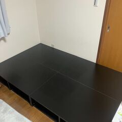 木製セミダブルベッド 横120cm × 縦196cm × 高さ2...