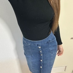 美品1回使用✨✨デニムタイトニットワンピの画像