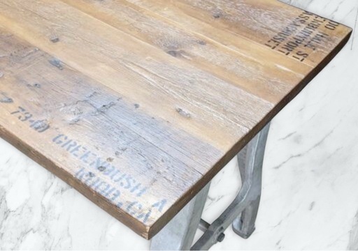 インダストリアル 無垢材 ワークテーブル 木製×アイアン ヴィンテージ風 デスク 作業台