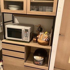 【受取人確定:4月お渡し】食器棚 レンジ台 キッチン収納 ラックの画像