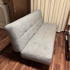 背もたれと肘掛けが動く ソファベッド (マークスAM GY) グレー 幅183cm ニトリ (Junpeik ) 平沼橋のソファ《3人掛けソファ 》の中古あげます・譲ります｜ジモティーで不用品の処分