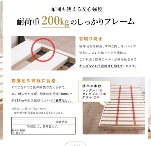 取引中　美品！ダブルベット、すのこフレーム、マットレス付き　 