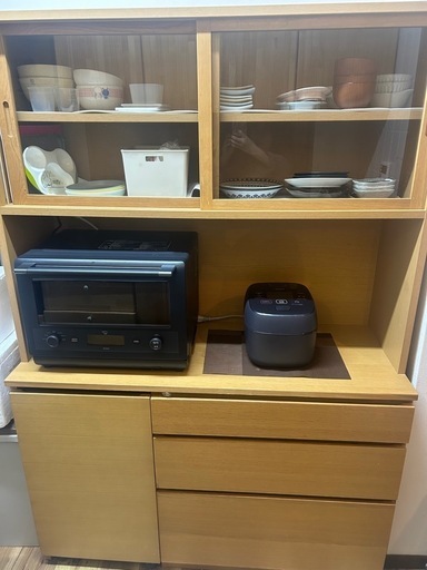 取引先決定！
無印良品　木製カップボード　オーク材　120cm 食器棚 