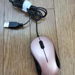【マウス④】バッファロー有線マウス　くすみピンク