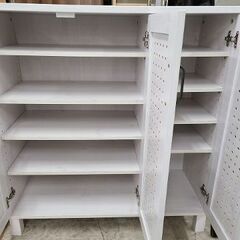 J6756　佐藤産業　ジェンカシューズボックス　GK95-90　ホワイト　クリーニング済　【リユースのサカイ柏店】参考価格19,990円の画像