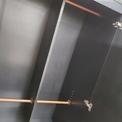 J6757　キャスター付きワードローブ　ブラック　クリーニング済　【リユースのサカイ柏店】の画像