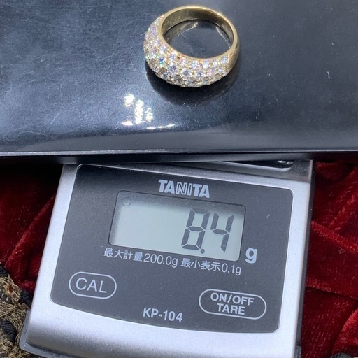 K18 パヴェダイヤ　3ct　リング　8.4g 約11号